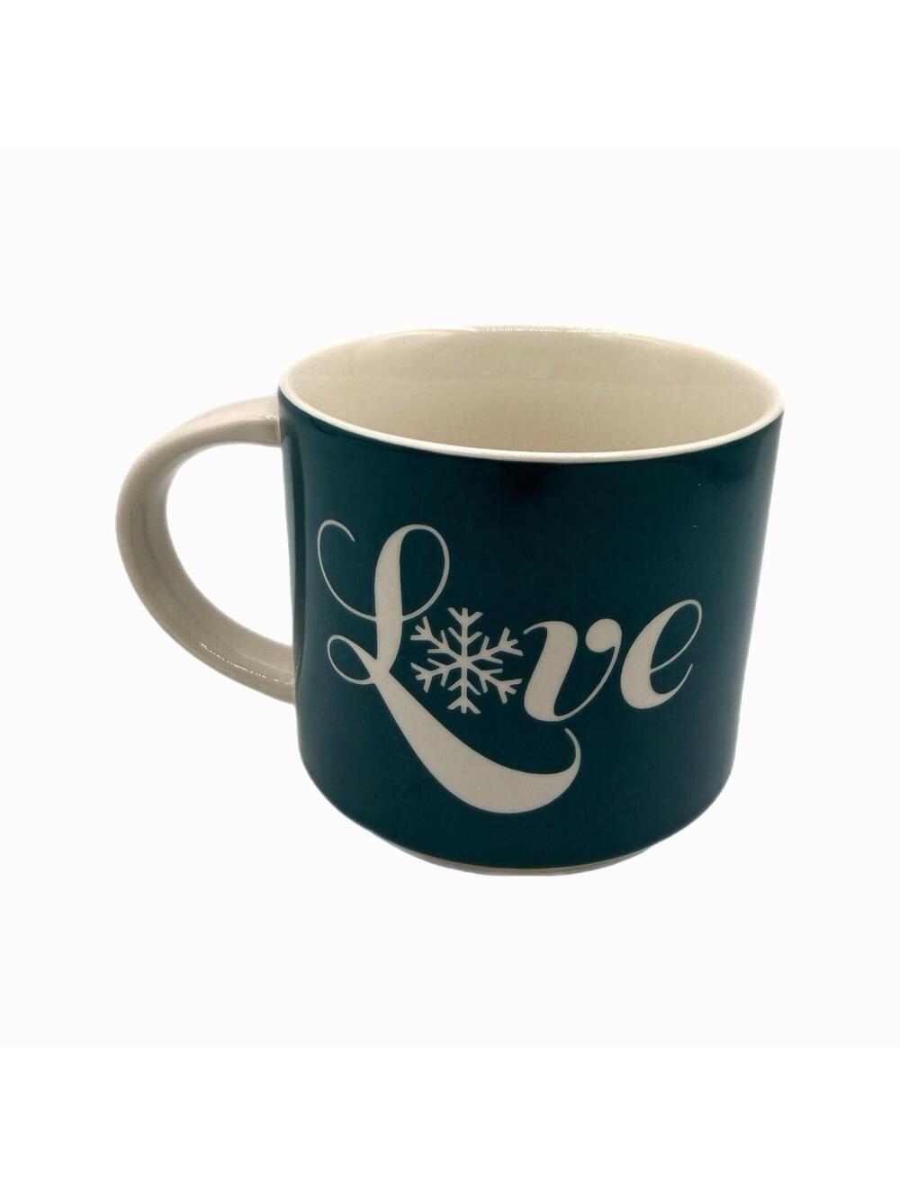 Life Is Good Home “Love” Snowflake Coffee Mug – Blue & White